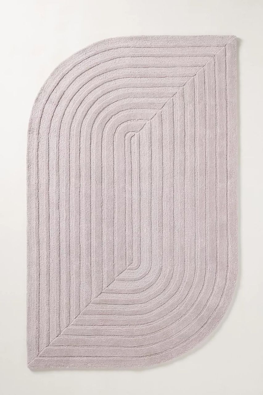 RG-36 Modern Abstract Wool & Viscose Beige Handtufted Handmade Rug - Image 4