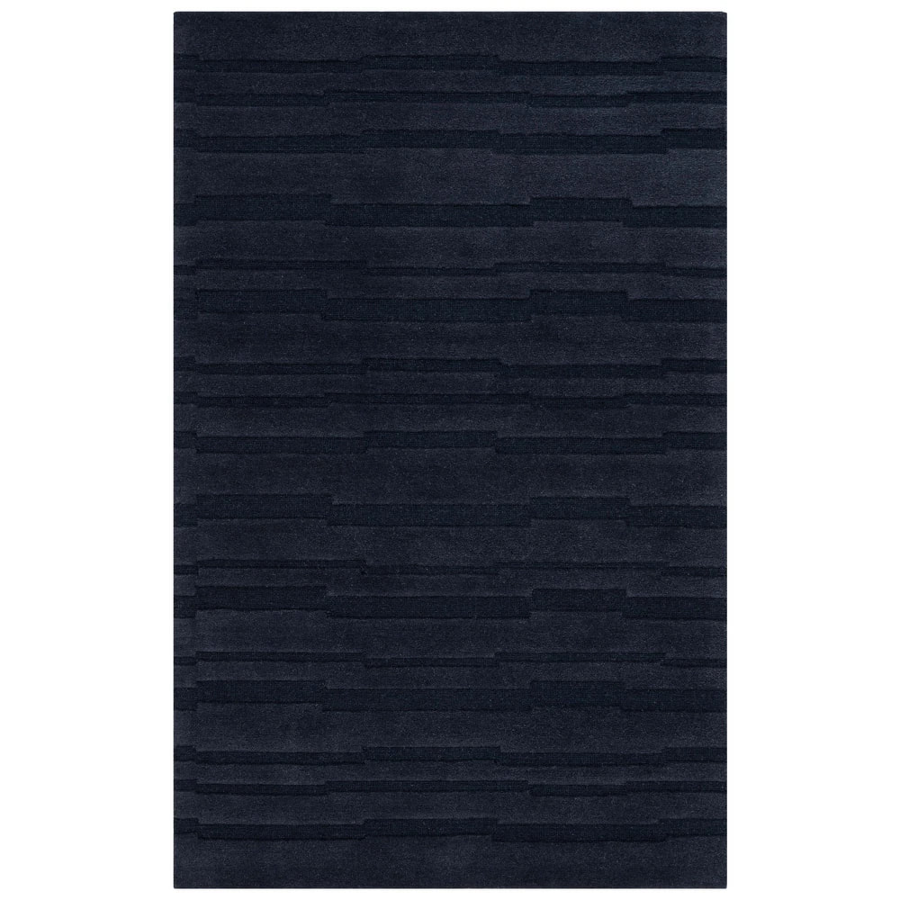 RG-45 Transitional Geometric Wool Black Handtufted Handmade Rug - Image 4