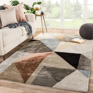 RG-47 Mid-Century Modern Geometric Viscose Multi-color Handtufted Handmade Rug