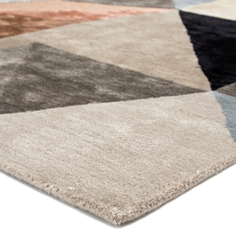 RG-47 Mid-Century Modern Geometric Viscose Multi-color Handtufted Handmade Rug - Image 3