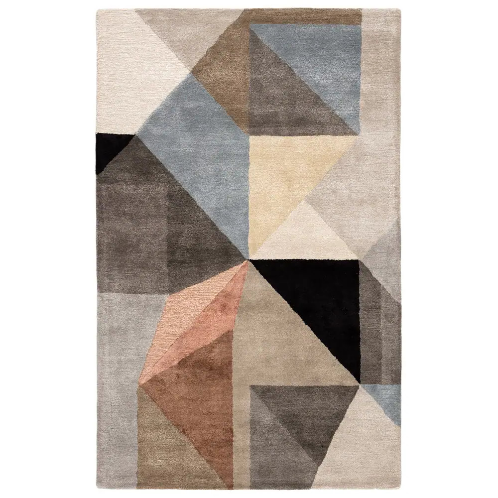 RG-47 Mid-Century Modern Geometric Viscose Multi-color Handtufted Handmade Rug - Image 4