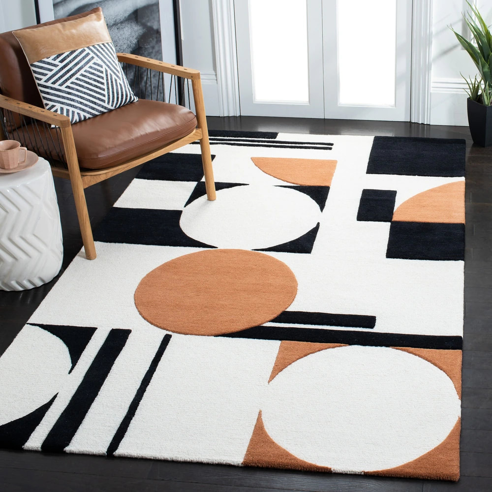 RG-49 Modern Contemporary Abstract Wool Multi-color Handtufted Handmade Rug