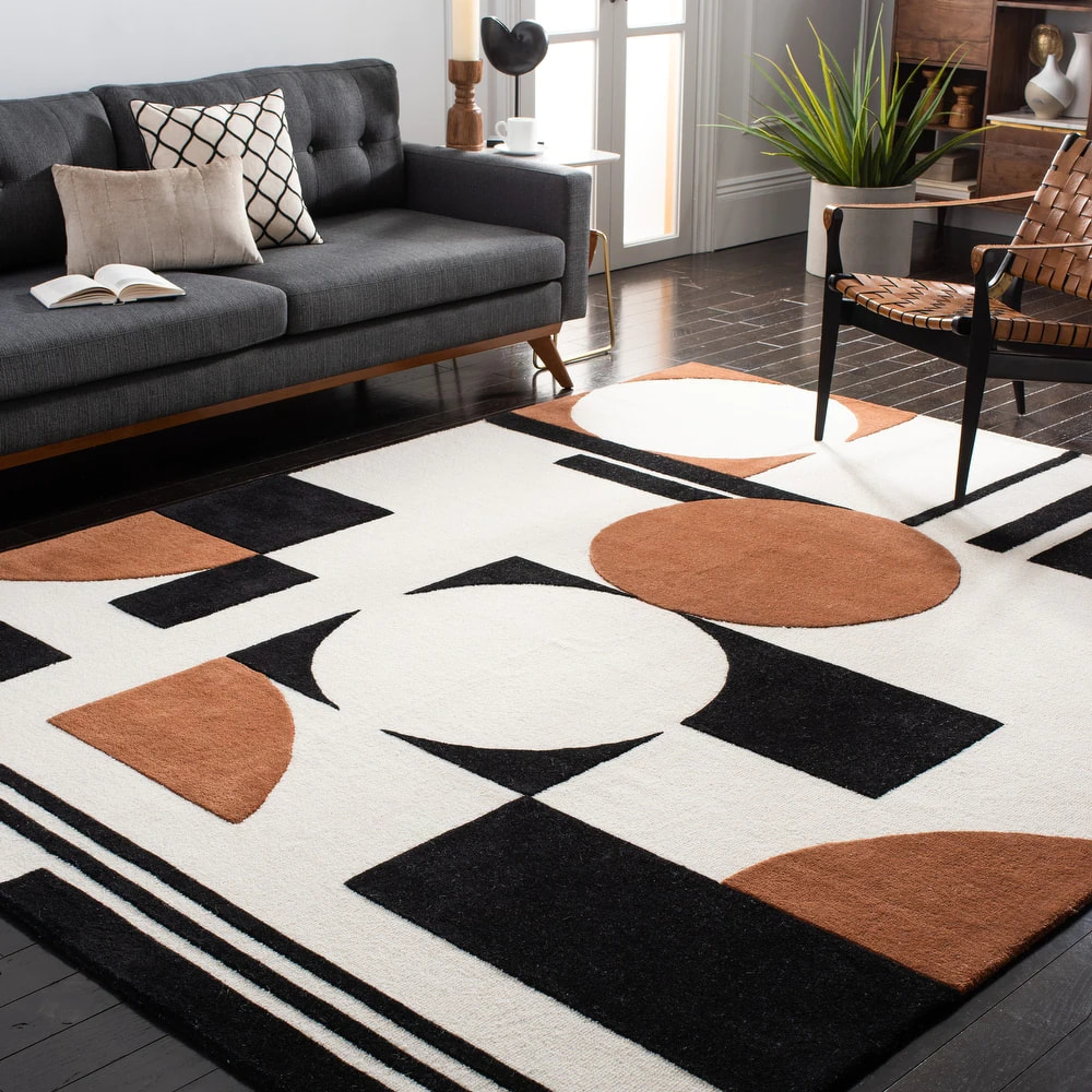 RG-49 Modern Contemporary Abstract Wool Multi-color Handtufted Handmade Rug - Image 2