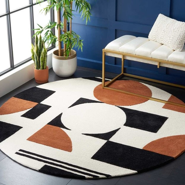 RG-49 Modern Contemporary Abstract Wool Multi-color Handtufted Handmade Rug - Image 3