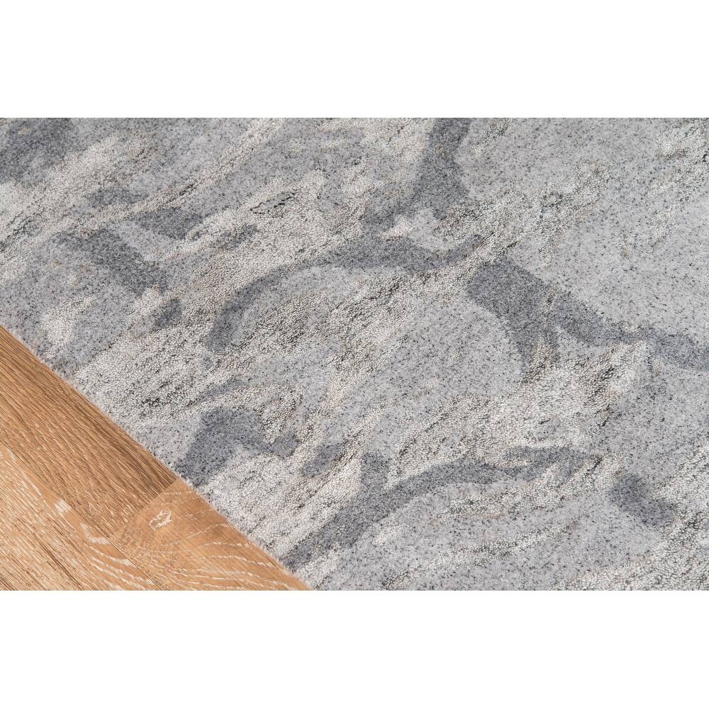 RG-5 Modern Contemporary Geometric Wool & Viscose Gray Handtufted Handmade Rug - Image 2