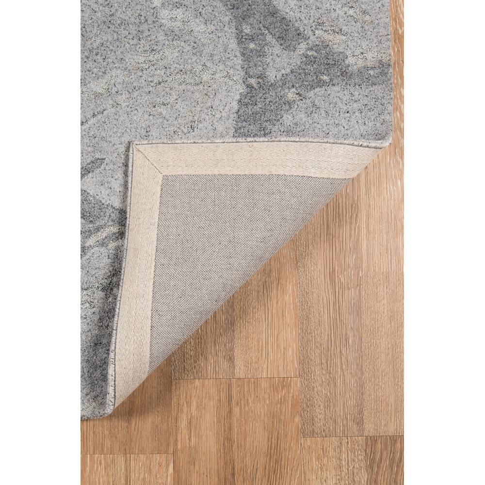 RG-5 Modern Contemporary Geometric Wool & Viscose Gray Handtufted Handmade Rug - Image 4