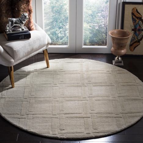RG-50 Modern Contemporary Geometric Wool & Viscose Gray Handtufted Handmade Rug - Image 3