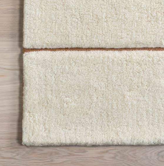 RG-52 Modern Geometric Wool Cream Handtufted Handmade Rug - Image 2