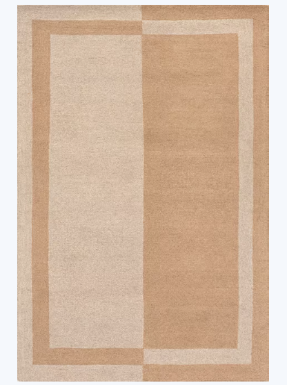 RG-53 Casual Bordered Wool Beige Handtufted Handmade Rug - Image 3