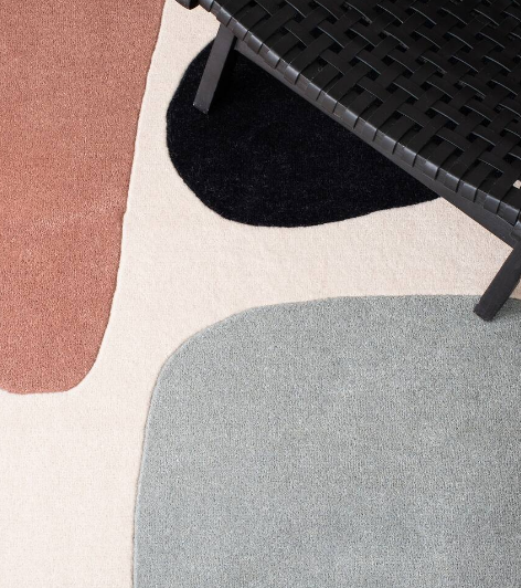 RG-55 Mid-Century Modern Color Block Wool Multi-color Handtufted Handmade Rug - Image 2