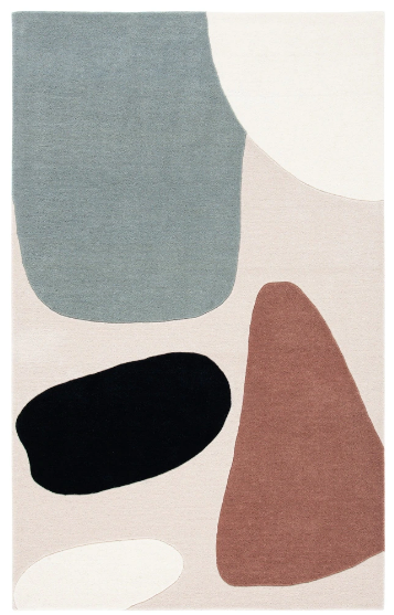 RG-55 Mid-Century Modern Color Block Wool Multi-color Handtufted Handmade Rug - Image 4
