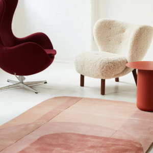 RG-56 Mid-Century Modern Abstract Wool Pink Handtufted Handmade Rug
