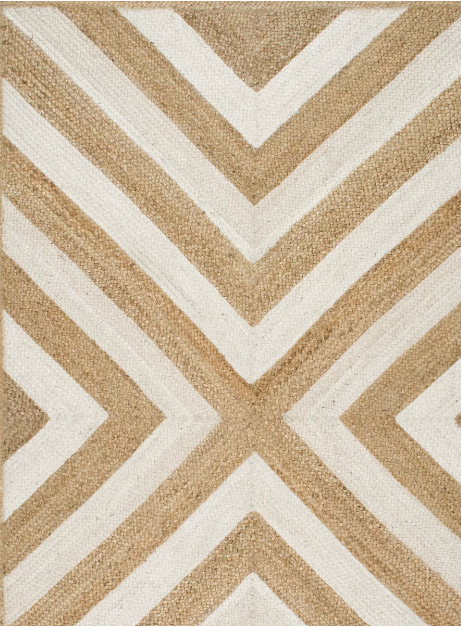 RG-59 Rustic Chevron Jute Natural Handknotted Handmade Rug - Image 2