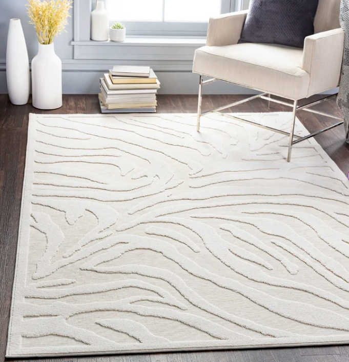 RG-60 Modern Abstract Wool Cream Handtufted Handmade Rug