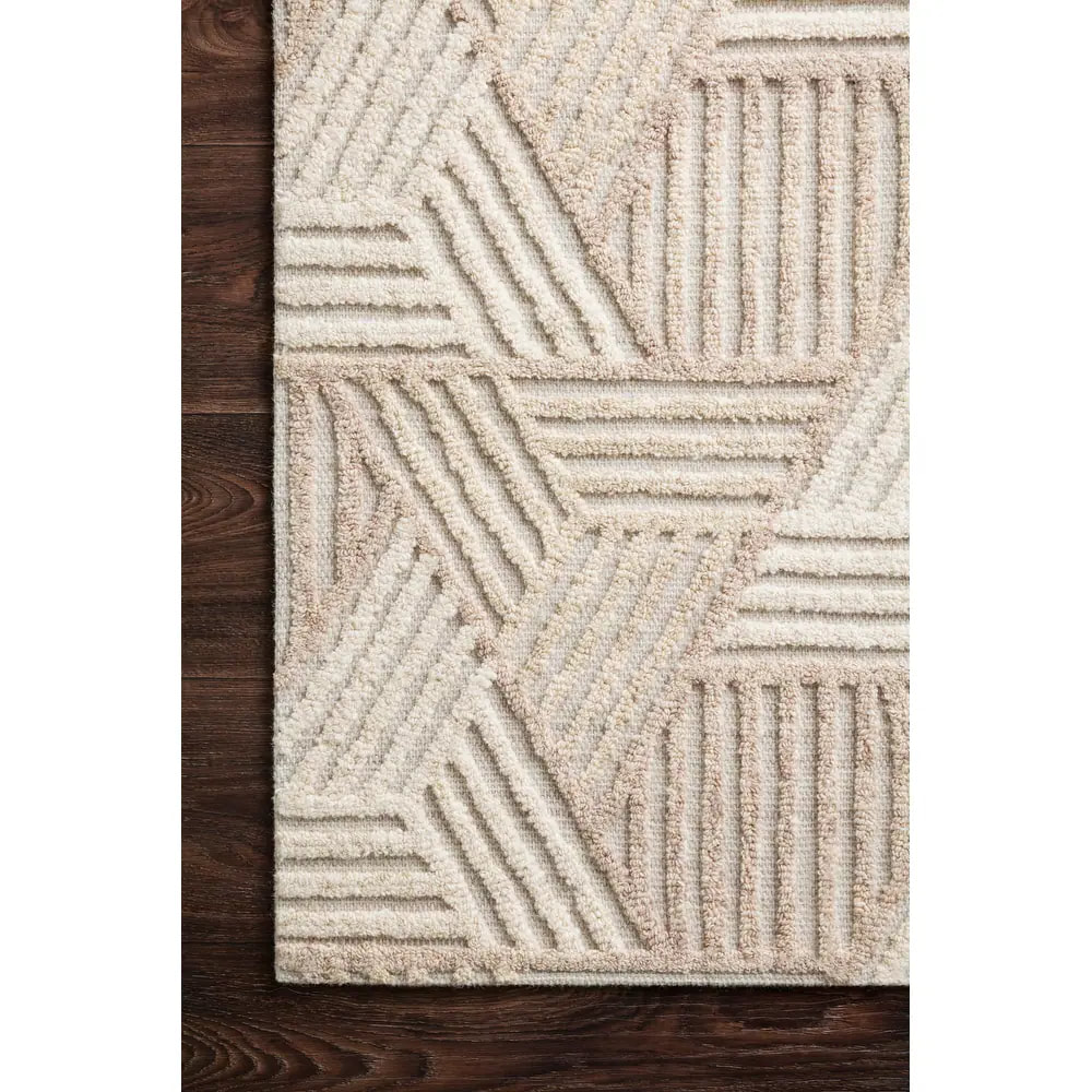 RG-72 Modern Contemporary Geometric Wool Ivory Handtufted Handmade Rug - Image 2