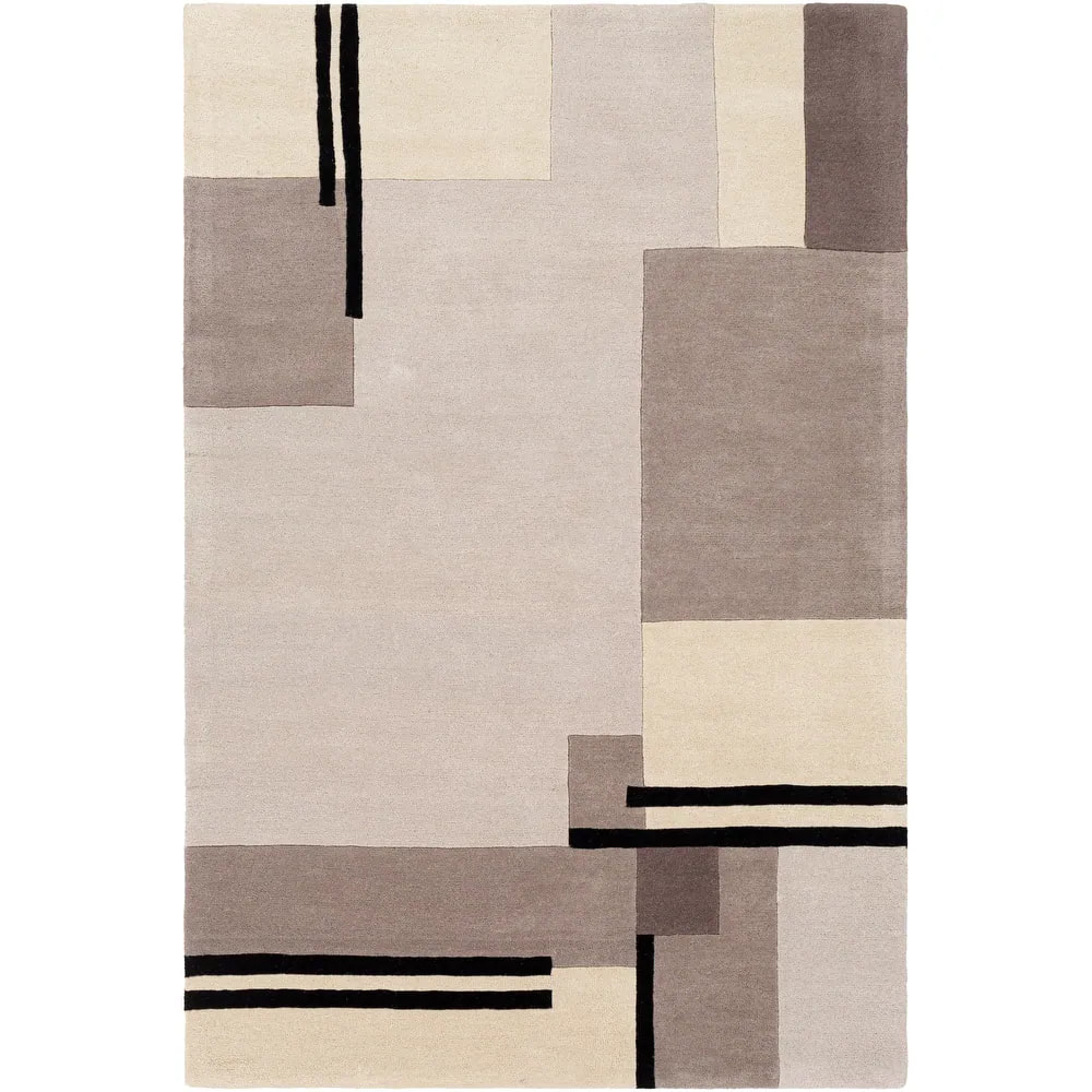 RG-73 Mid-Century Modern Abstract Wool Multi-color Handtufted Handmade Rug - Image 3