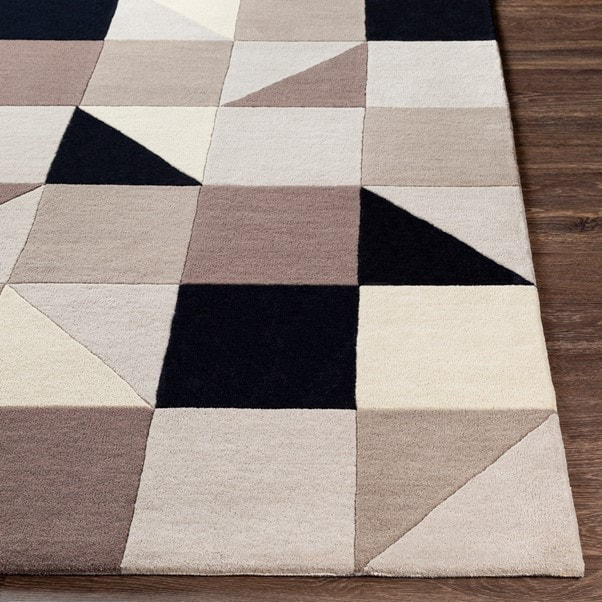 RG-75 Mid-Century Modern Geometric Wool Multi-color Handtufted Handmade Rug - Image 2
