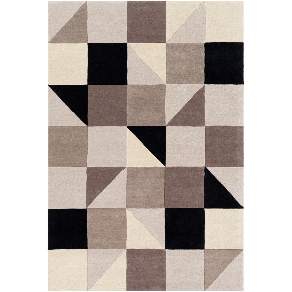 RG-75 Mid-Century Modern Geometric Wool Multi-color Handtufted Handmade Rug - Image 3