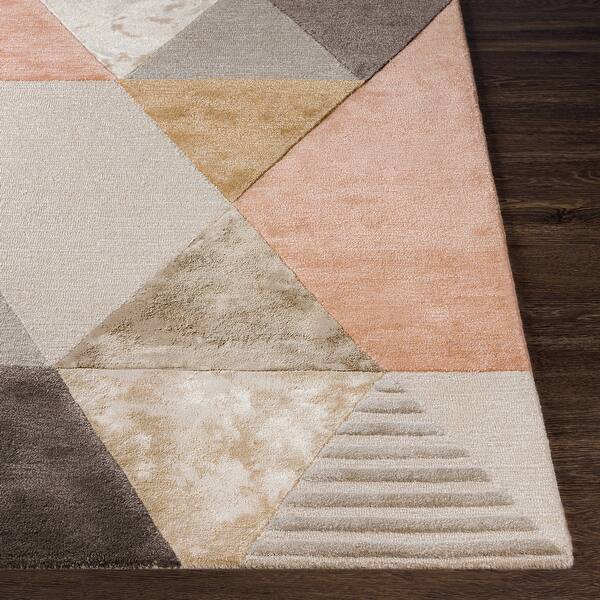 RG-78 Modern Contemporary Geometric Wool & Viscose Multi-color Handtufted Handmade Rug - Image 2