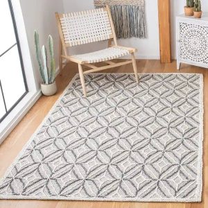 RG-79 Transitional Geometric Wool Ivory Handtufted Handmade Rug