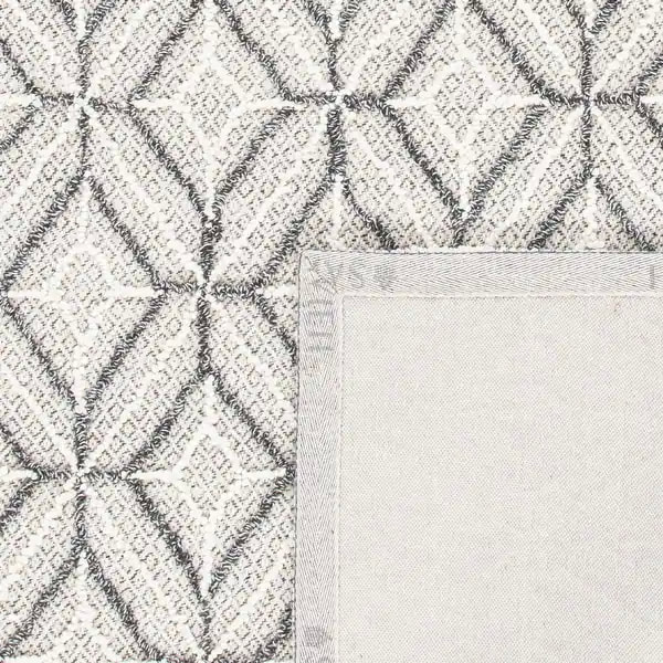 RG-79 Transitional Geometric Wool Ivory Handtufted Handmade Rug - Image 2