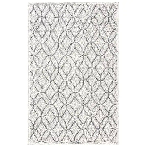 RG-79 Transitional Geometric Wool Ivory Handtufted Handmade Rug - Image 3