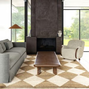 RG-82 Modern Diamond Jute Natural Handknotted Handmade Rug