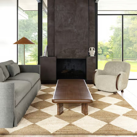 RG-82 Modern Diamond Jute Natural Handknotted Handmade Rug