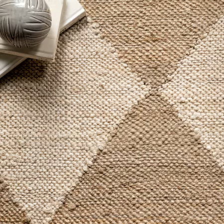 RG-82 Modern Diamond Jute Natural Handknotted Handmade Rug - Image 4