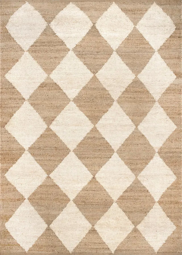 RG-82 Modern Diamond Jute Natural Handknotted Handmade Rug - Image 5