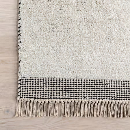 RG-83 Modern Striped Wool Black/White Handtufted Handmade Rug - Image 3