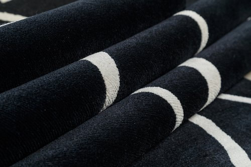 RG-86 Modern Abstract Wool Black/White Handtufted Handmade Rug - Image 2