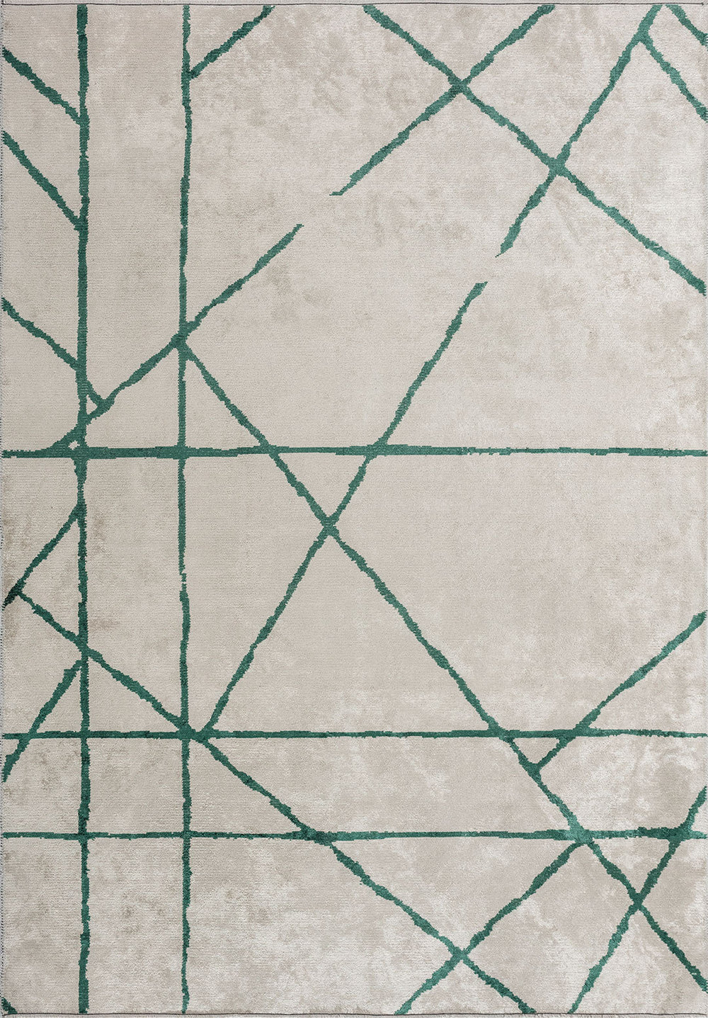 RG-88 Modern Contemporary Striped Wool & Viscose Cream/Green Handwoven Handmade Rug - Image 5