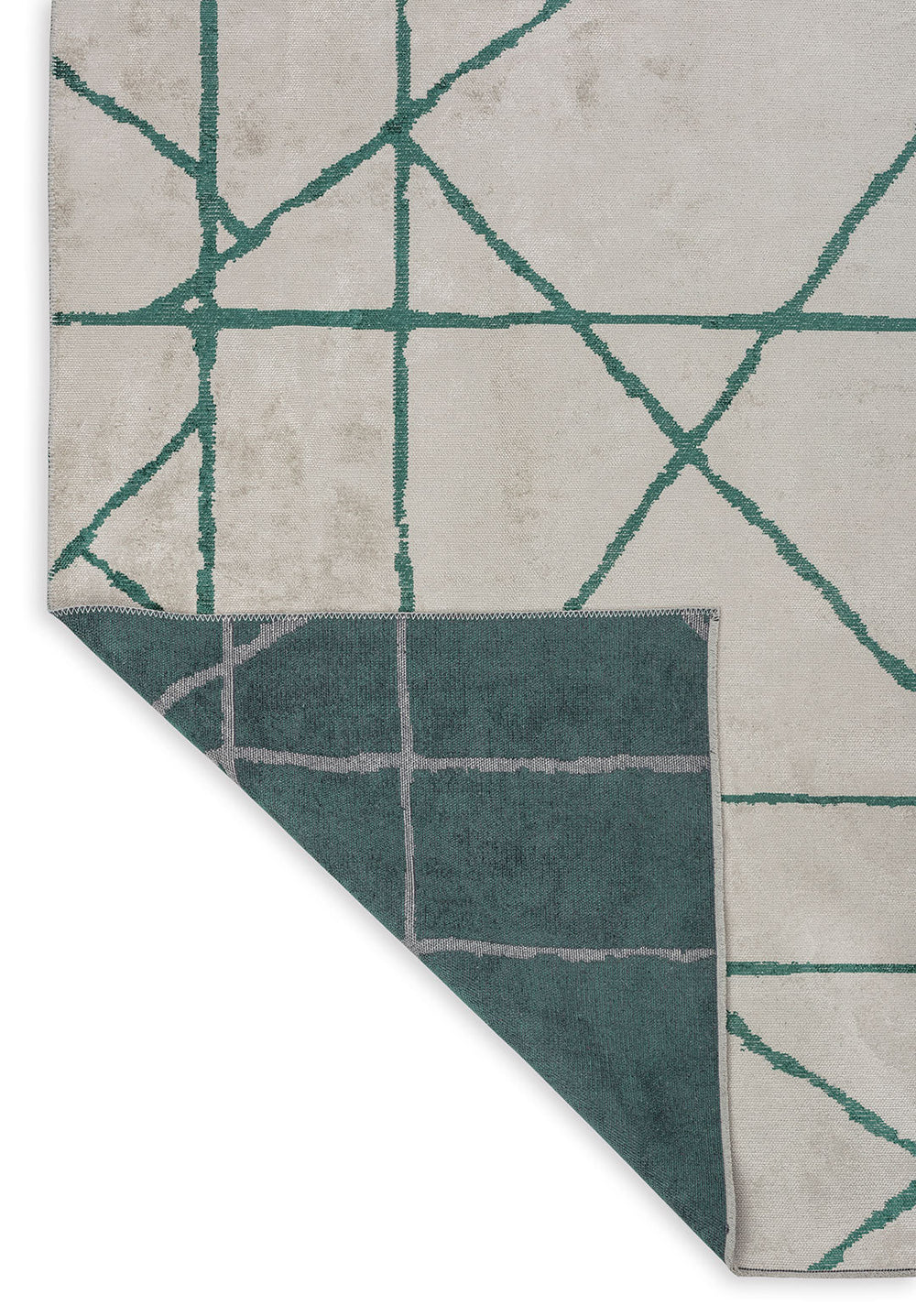 RG-88 Modern Contemporary Striped Wool & Viscose Cream/Green Handwoven Handmade Rug - Image 6