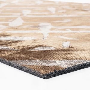 RG-89 Modern Abstract Wool & Viscose Ivory/Brown Handwoven Handmade Rug