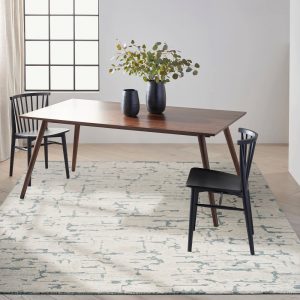 RG-90 Modern Contemporary Abstract Wool Teal Handtufted Handmade Rug