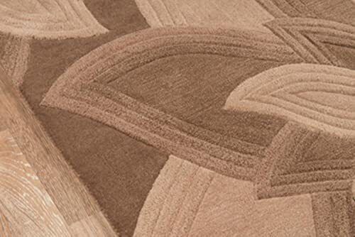 RG-93 Contemporary Floral Wool Brown Handtufted Handmade Rug - Image 3