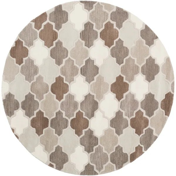 RG-94 Casual Geometric Wool Taupe Handtufted Handmade Rug - Image 4