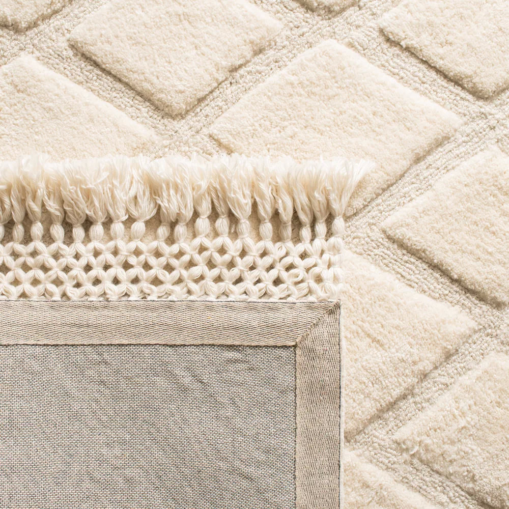 RG-95 Transitional Tribal Wool Ivory Handtufted Handmade Rug - Image 5
