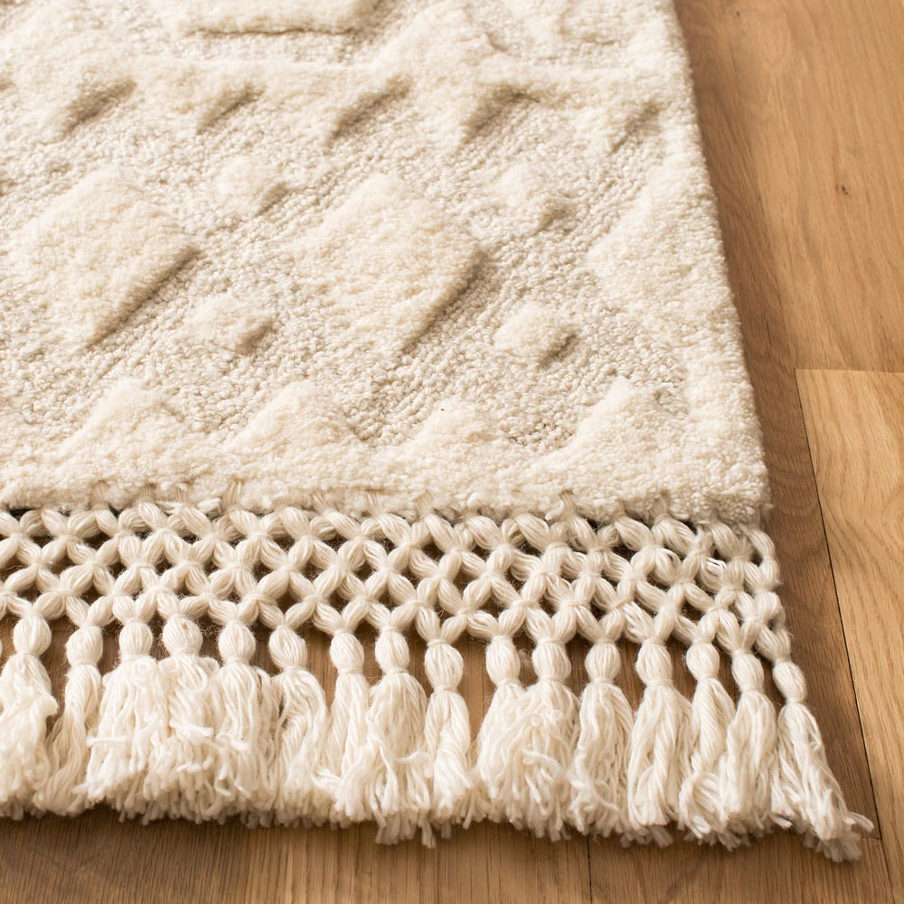 RG-95 Transitional Tribal Wool Ivory Handtufted Handmade Rug - Image 6