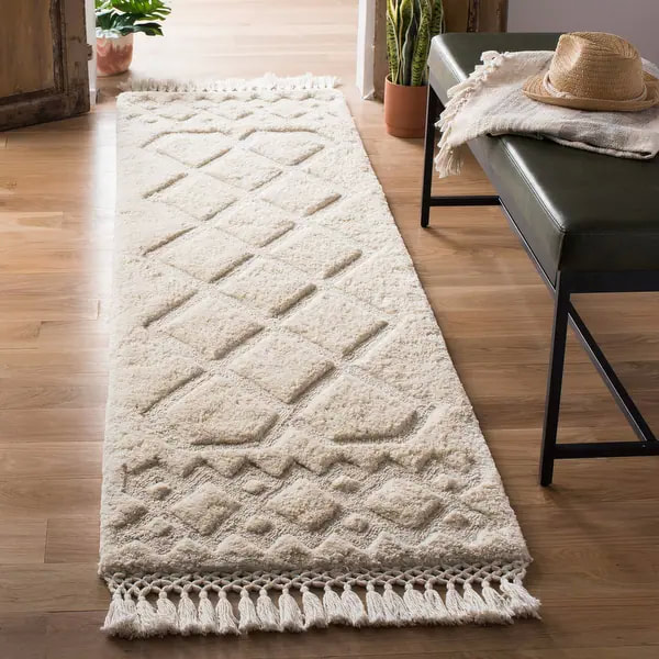 RG-95 Transitional Tribal Wool Ivory Handtufted Handmade Rug - Image 7