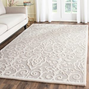 RG-98 Modern Contemporary Geometric Wool Ivory/Brown Handtufted Handmade Rug