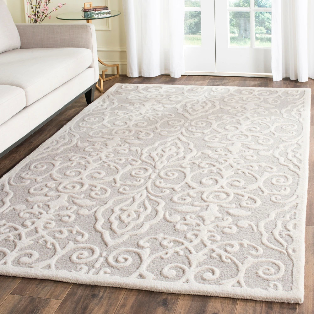 RG-98 Modern Contemporary Geometric Wool Ivory/Brown Handtufted Handmade Rug