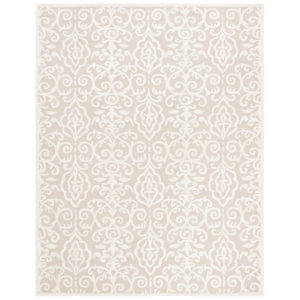 RG-98 Modern Contemporary Geometric Wool Ivory/Brown Handtufted Handmade Rug - Image 3