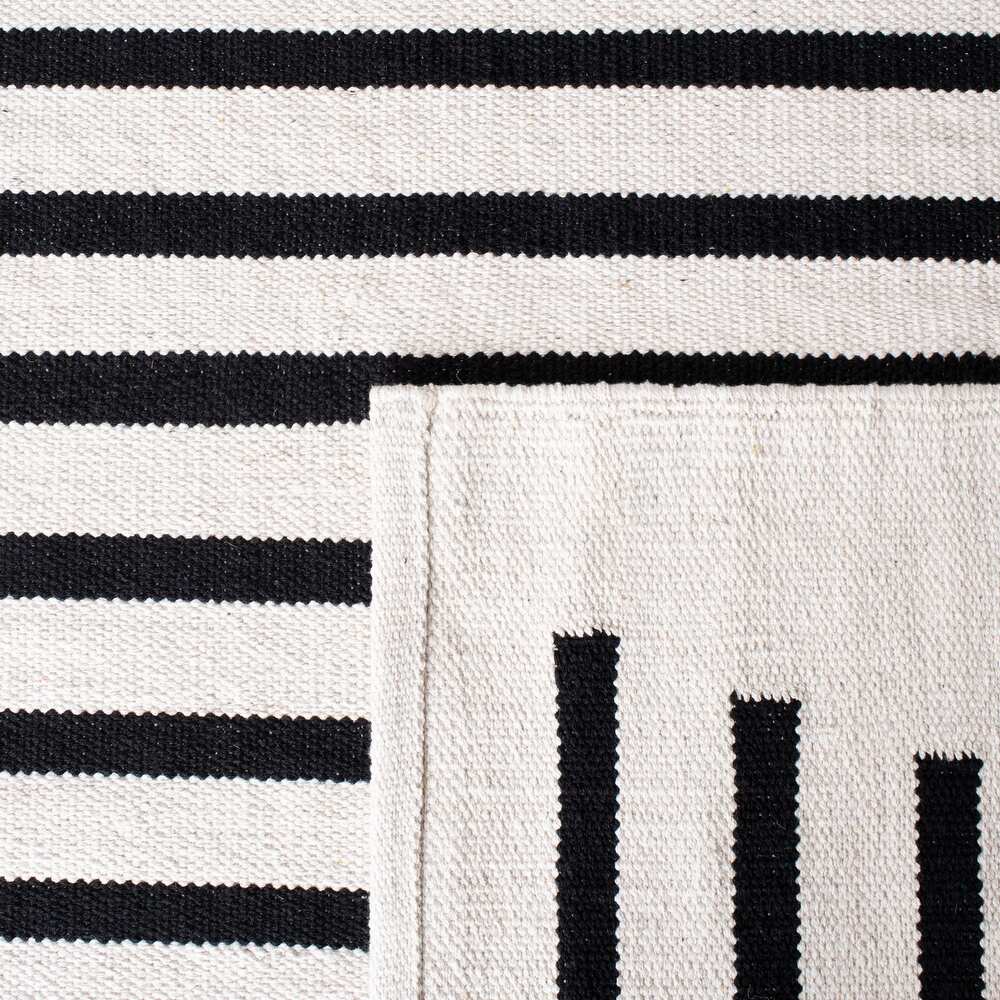 RN-12 Transitional Striped Wool Gray Handwoven Handmade Runner - Image 2