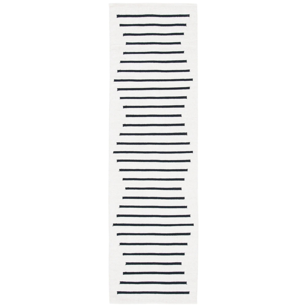 RN-12 Transitional Striped Wool Gray Handwoven Handmade Runner - Image 3
