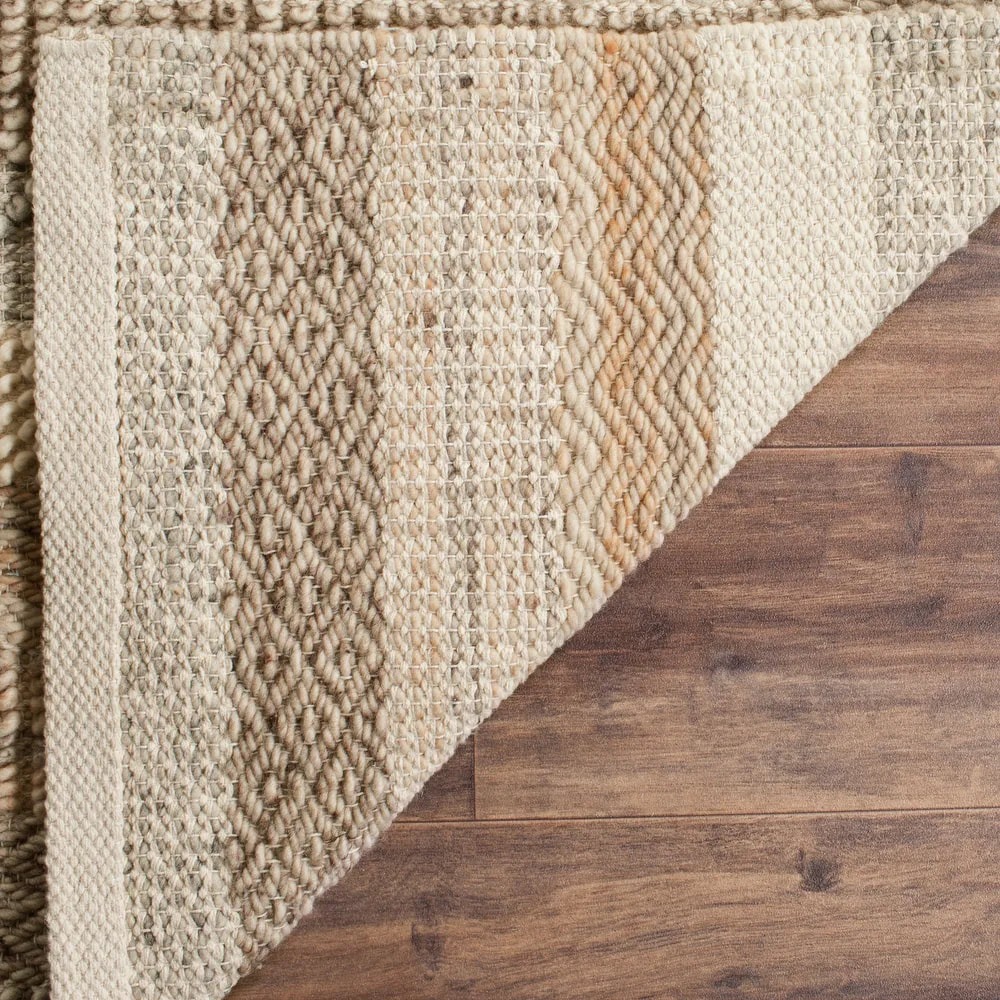 RN-18 Scandinavian Geometric Wool Beige Handwoven Handmade Runner - Image 3