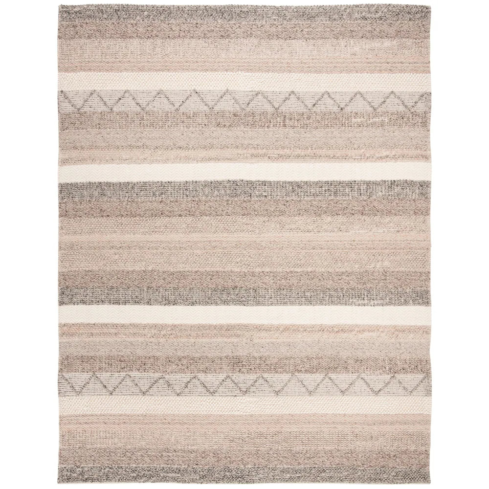 RN-18 Scandinavian Geometric Wool Beige Handwoven Handmade Runner - Image 4