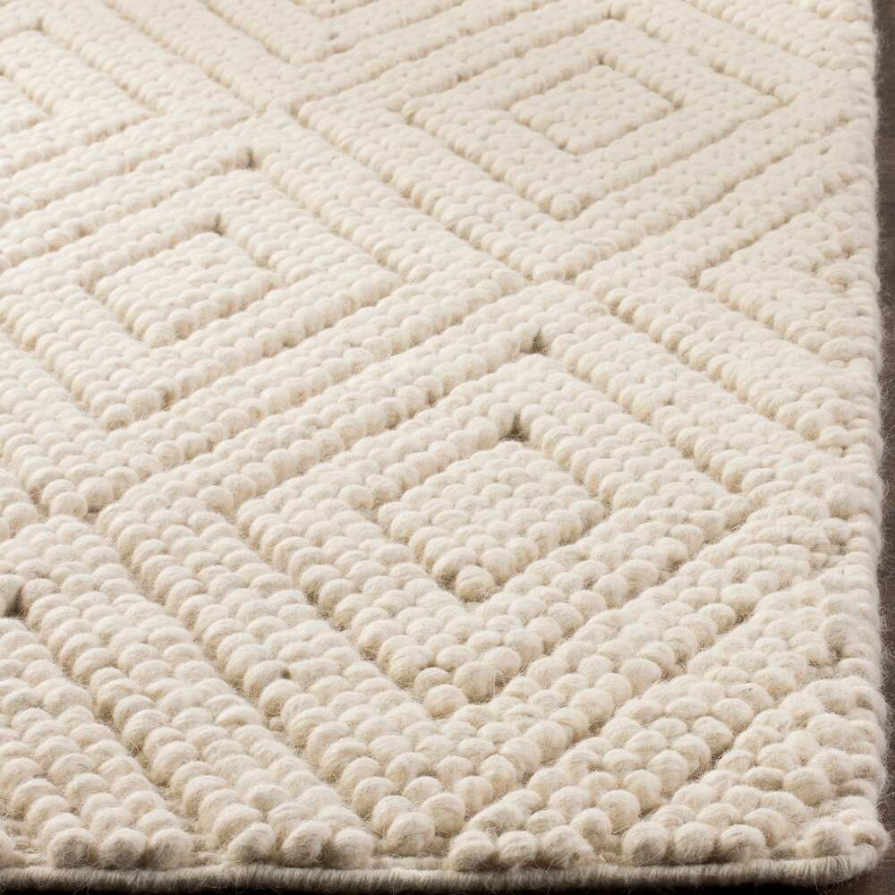 RN-22 Scandinavian Tribal Wool Ivory Handwoven Handmade Runner - Image 2