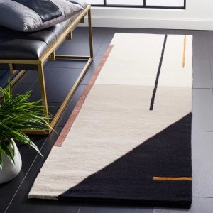 RN-23 Modern Geometric Wool Multi-color Handtufted Handmade Runner
